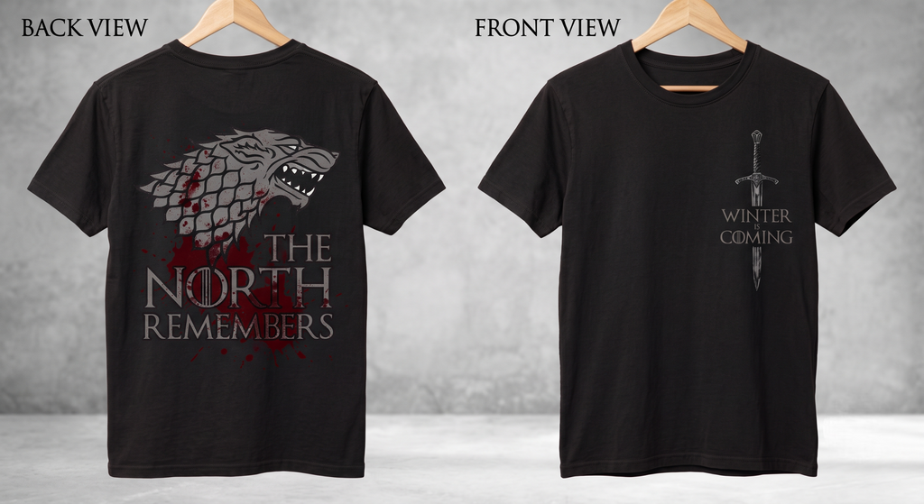 Game of Thrones The North Remembers Graphic T-Shirt | House Stark Premium Cotton Unisex Tee