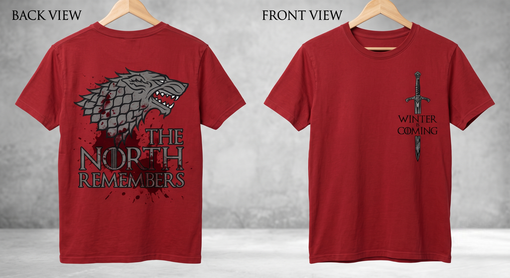Game of Thrones The North Remembers Graphic T-Shirt | House Stark Premium Cotton Unisex Tee
