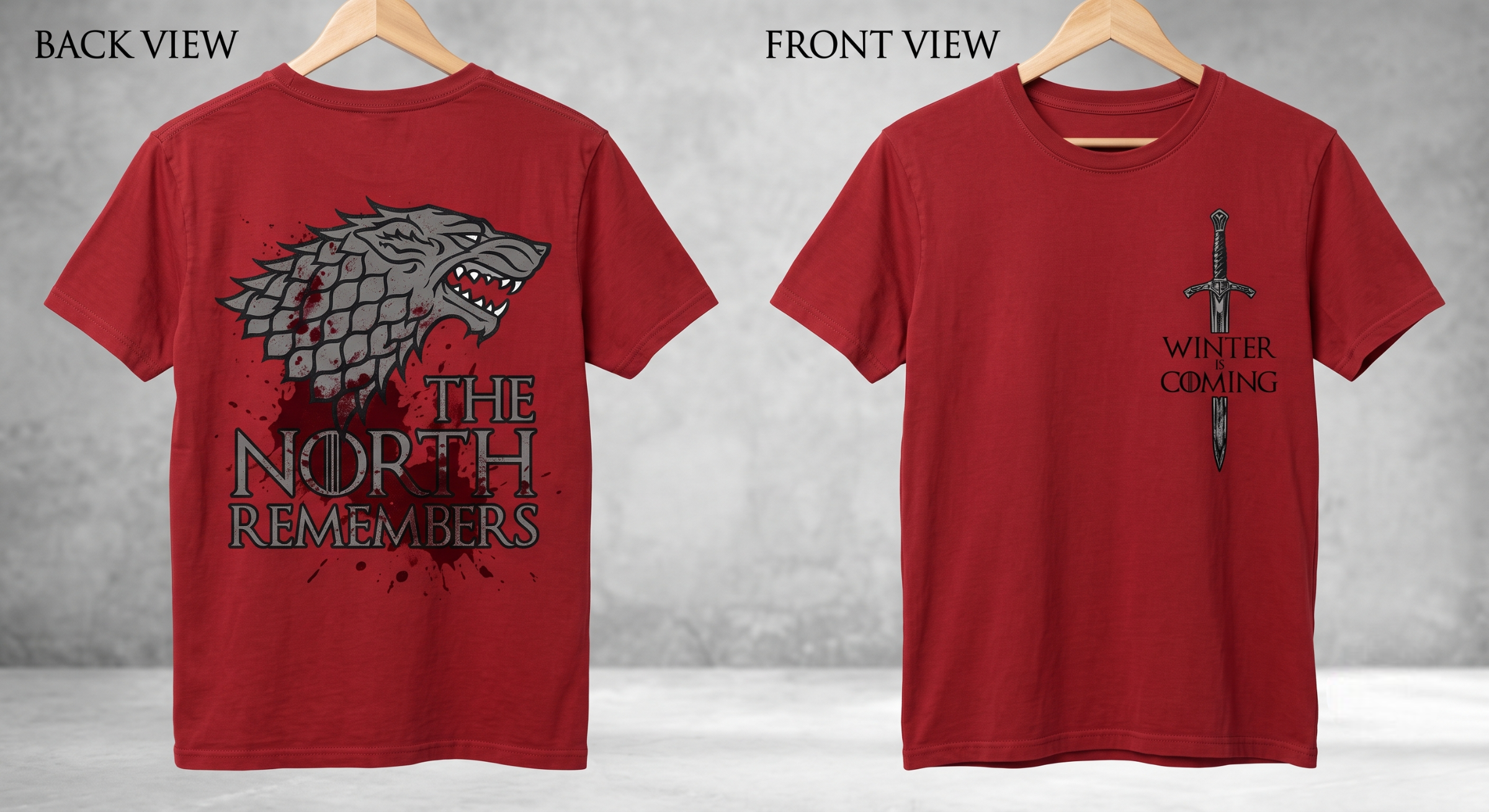 Game of Thrones The North Remembers Graphic T-Shirt | House Stark Premium Cotton Unisex Tee
