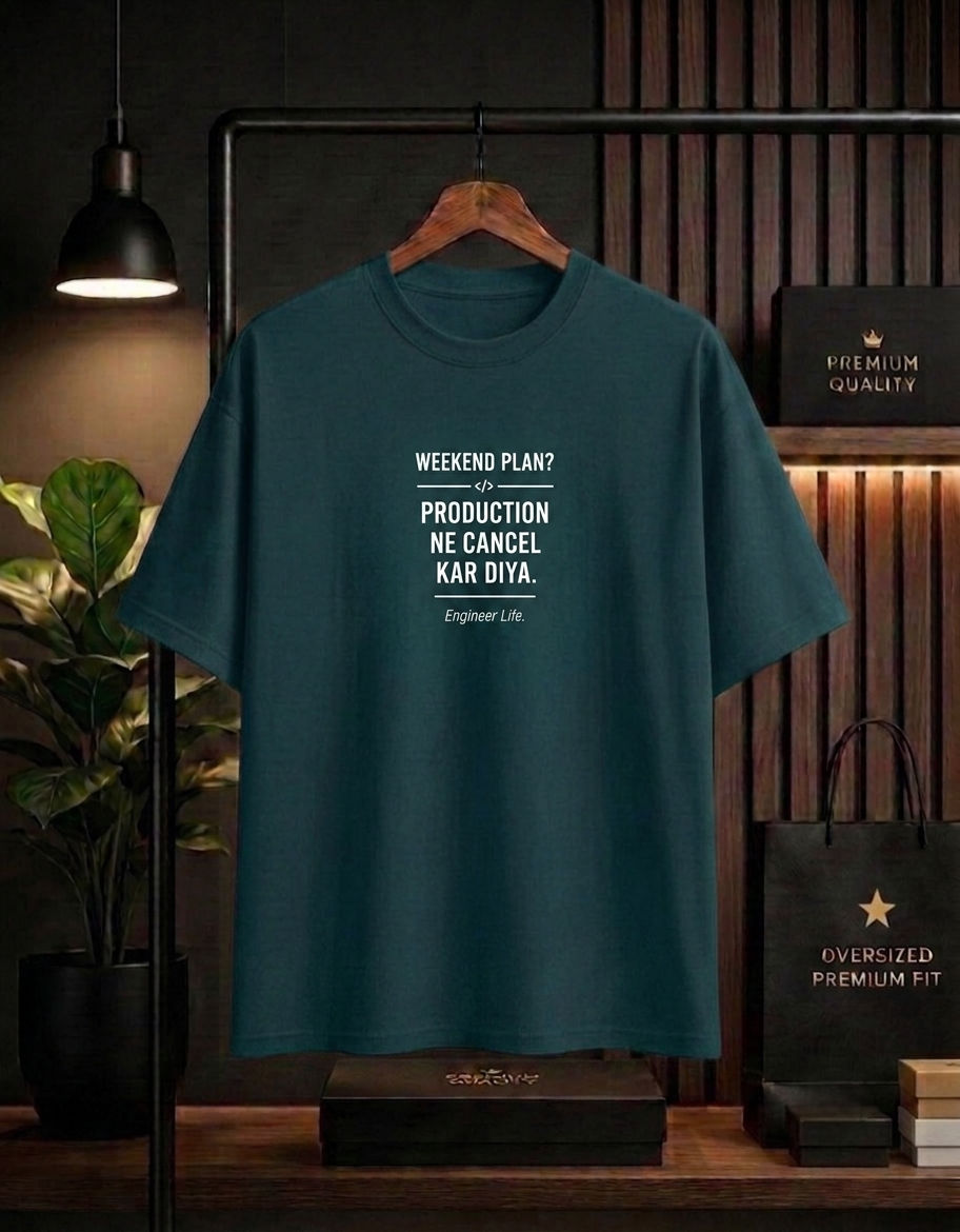 The Weekend Shift Oversized Unisex Cotton Tee