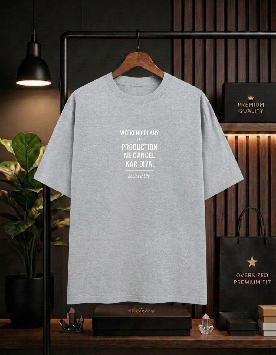 The Weekend Shift Oversized Unisex Cotton Tee