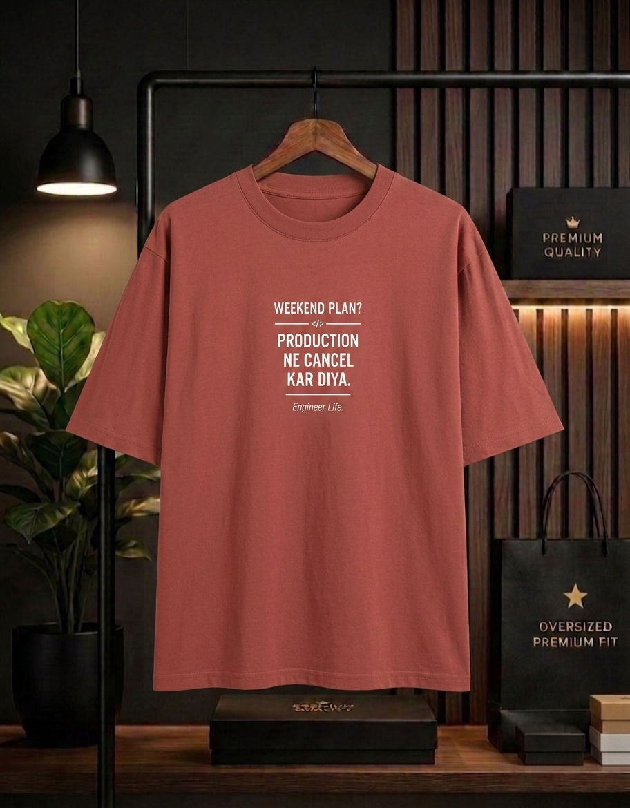The Weekend Shift Oversized Unisex Cotton Tee