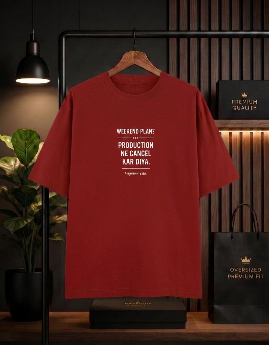 The Weekend Shift Oversized Unisex Cotton Tee